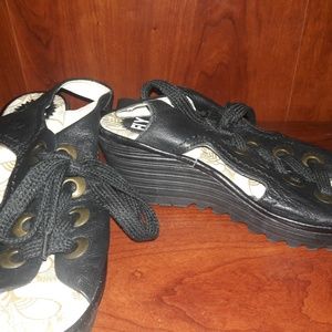 Fly London Yuta Lace Up Wedge